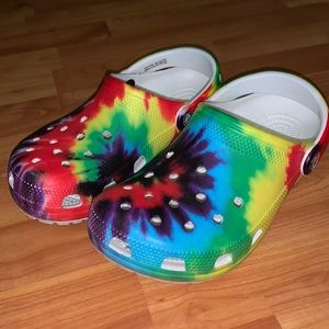 Tie dye Crocs